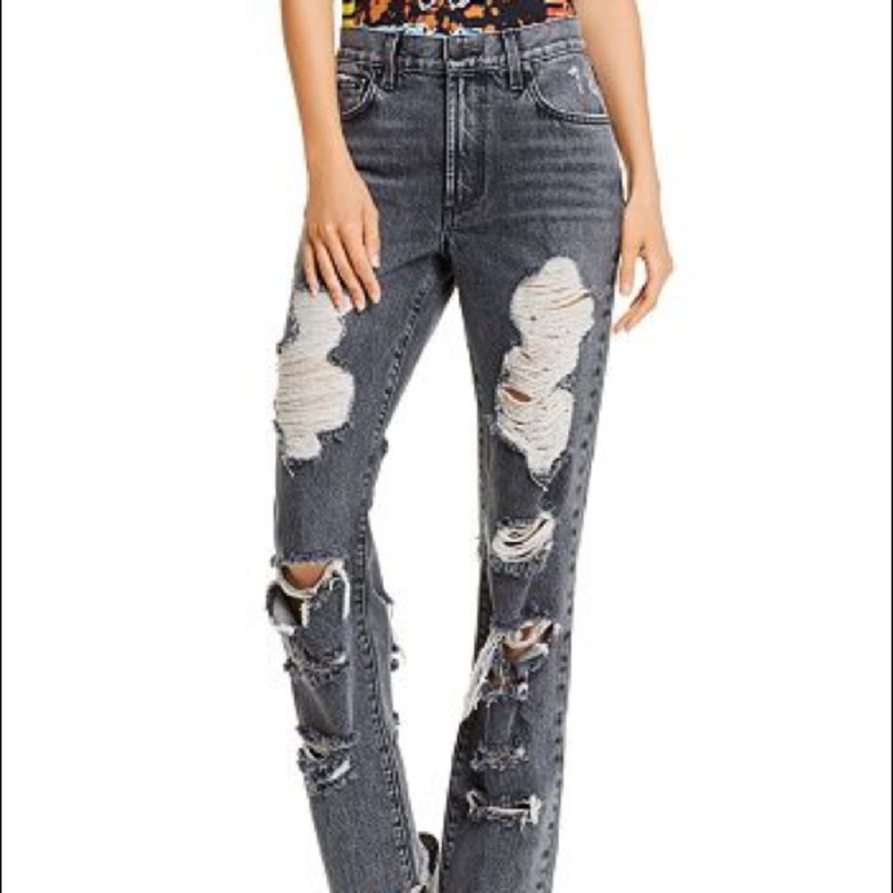 Alice and Olivia Distressed Jean